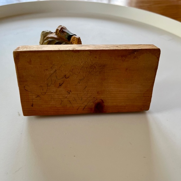 Vintage Germany painted wood carving Hunter w dachshund 🌭 Weiner dog w weiner - Picture 14 of 17